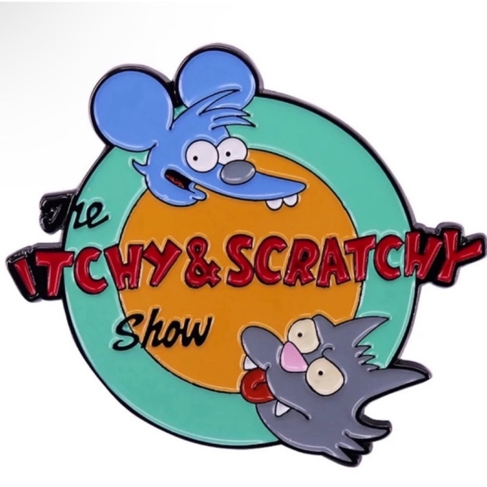 The Simpsons The Itchy & Scratchy Show Enamel Metal Pin, The Simpsons Sh…